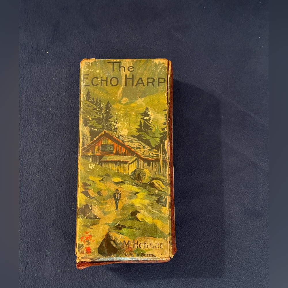 Vintage The Echo Harp M.Hohner Harmonica with Original Box Bell Metal Reeds
